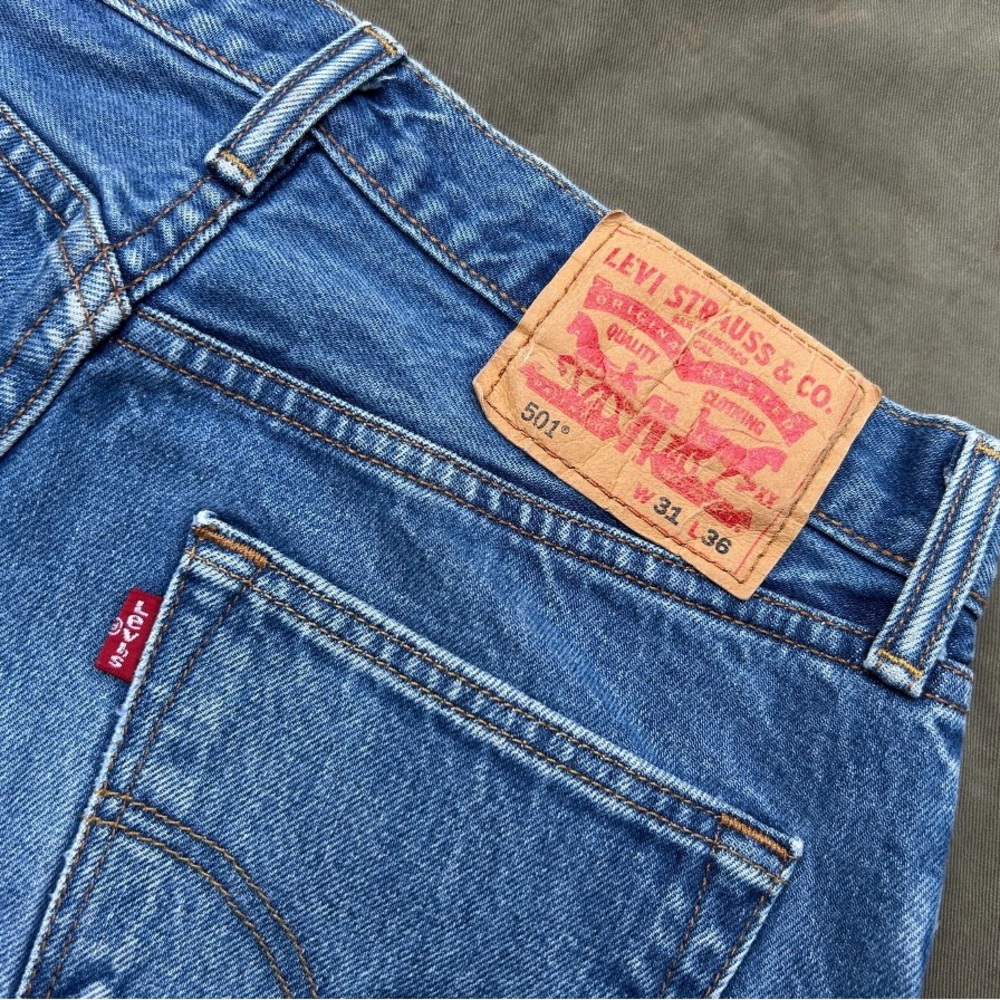 Levi's 501s Red Tab Button Fly Blue Vintage Denim Jeans